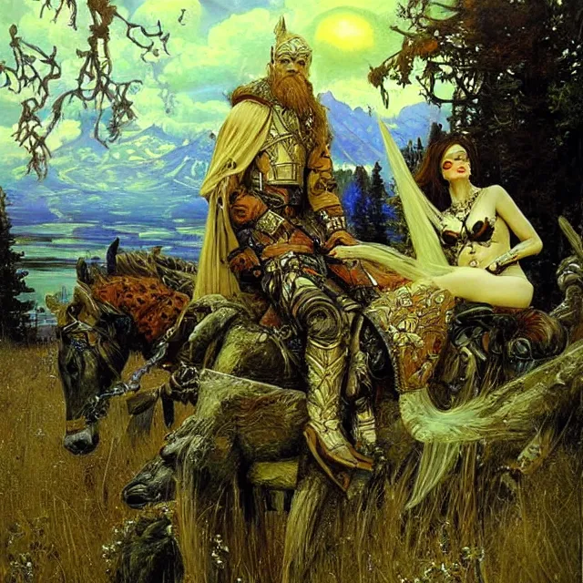 Image similar to fantasy art, an ultrafine detailed painting, academic art, elegant, by pavel korin, viktor vasnetsov