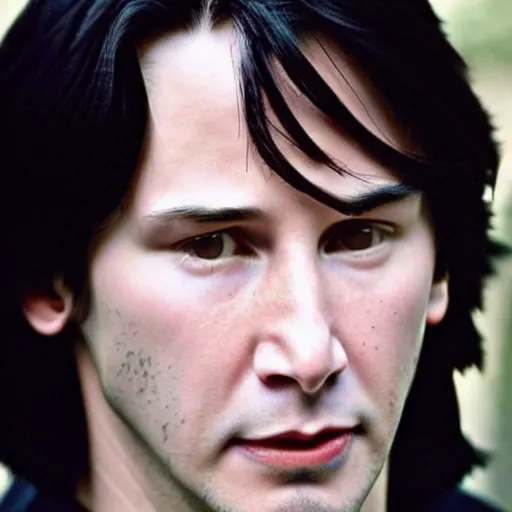 Image similar to Film Still of a Young Keanu Reeves playing a Young Severus Snape in Harry Potter, Film Still, realistic, hyperrealistic, very realistic, very very realistic, highly detailed, very detailed, extremely detailed, detailed, detailed face, very detailed face, very detailed face, realism, HD Quality, 8k resolution, intricate details, body and head in frame, Real Life