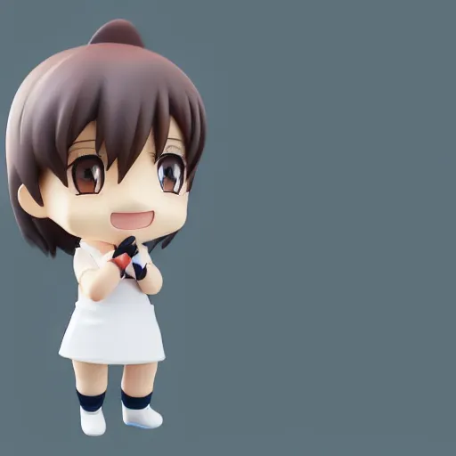 Prompt: toon rendering character face portrait of a singular kawaii chibi in the sytle of kyoto animation, in simple background, nendoroid eyes, blender, toon rendering, toon shader, anime waifu, ukiyoe