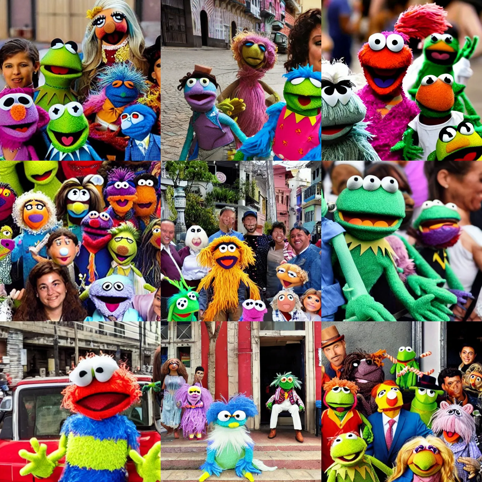 Prompt: everyone is a muppet in colombia