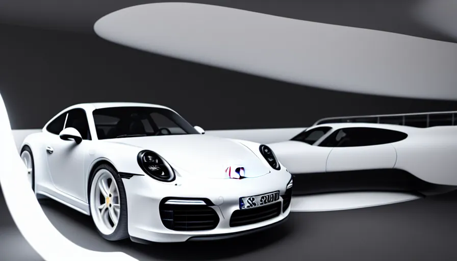 Prompt: Porsche designed by Apple, studio light, octane render