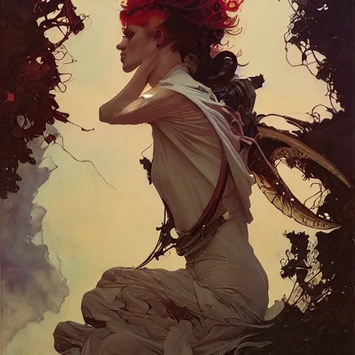 Image similar to art by joseph leyendecker, peter mohrbacher, ruan jia, marc simonetti, ayami kojima, cedric peyravernay, alphonse mucha, victo ngai