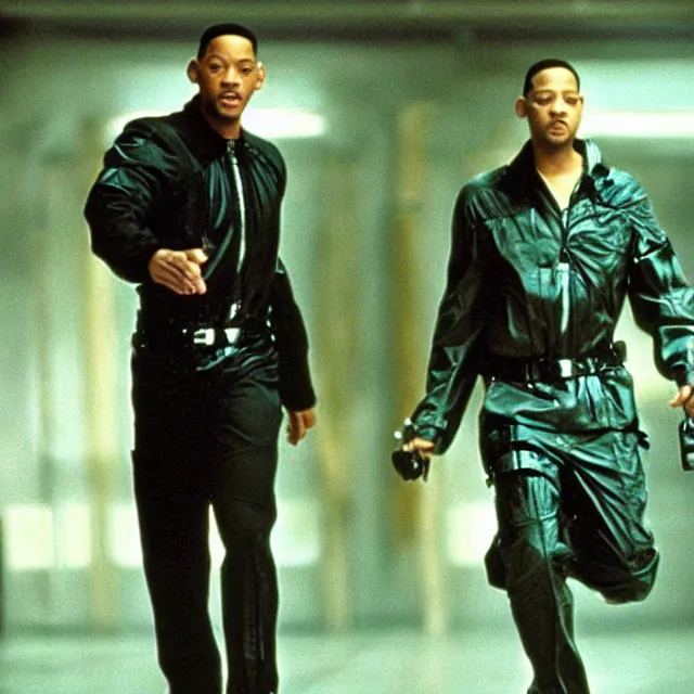 Image similar to movie still of Will Smith in Matrix (1999)