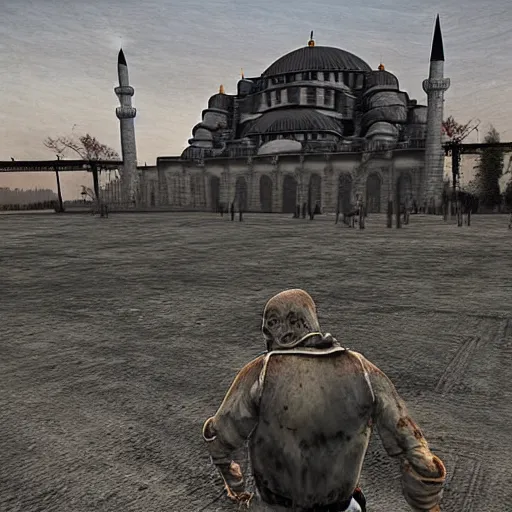 Image similar to istanbul, wasteland, realistic, ghouls, üsküdar