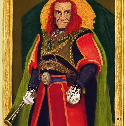 Image similar to “a Orest Kiprensky painting of Ganondorf as the King of England”