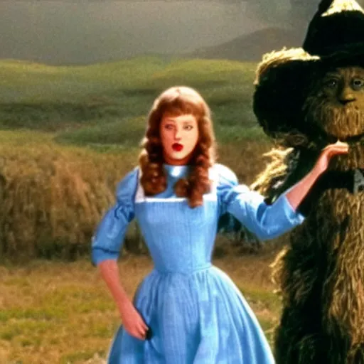 Image similar to film still of taylor swift as dorothy, the wizard of oz ( 1 9 9 0 ), directed by david lynch