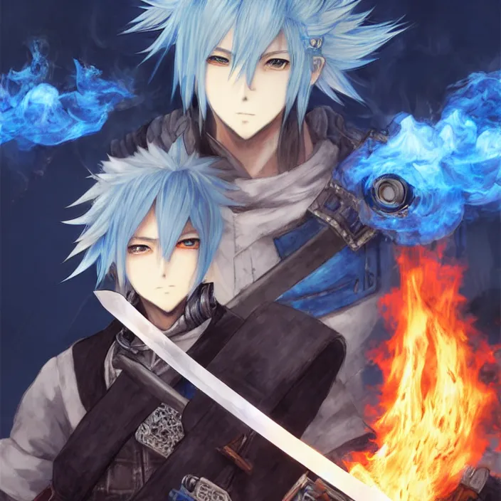 Fairy tail anime character surrounded by smoke