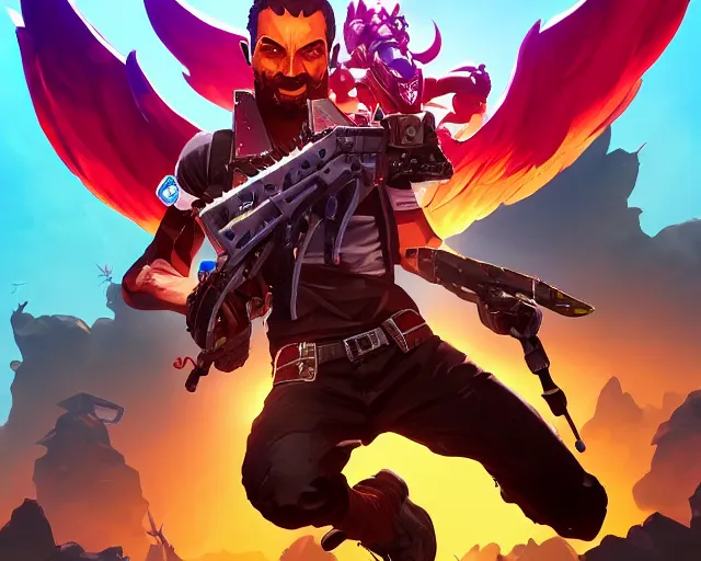 Prompt: devil versus angel, fantasy art apex fortnite video game icon, 2 d game art gta 5 cover, official fanart behance hd artstation by jesper ejsing, by rhads, makoto shinkai and lois van baarle, ilya kuvshinov, rossdraws