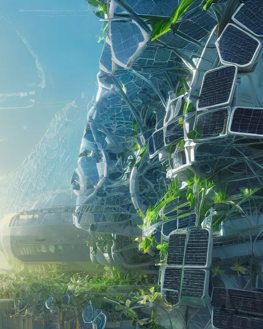 Image similar to beautiful girl!!!!, scifi, futuristic, bright light, highly detailed, concept art, green plants, research complex, school, white building, drones, solar panels, flowers, utopia, sharp focus, trending on artstation, intricate, atmosphere, sunny, art by roman makarenko, dzung phung dinh