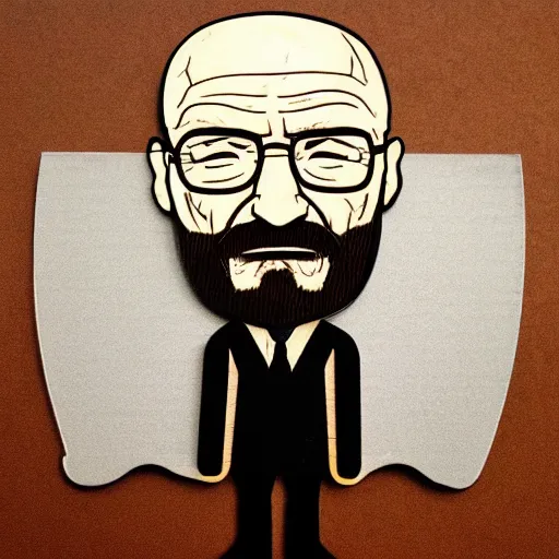 Prompt: walter white in don't starve, cupboard cutout art, 4 k, highly detailed, epic lighting