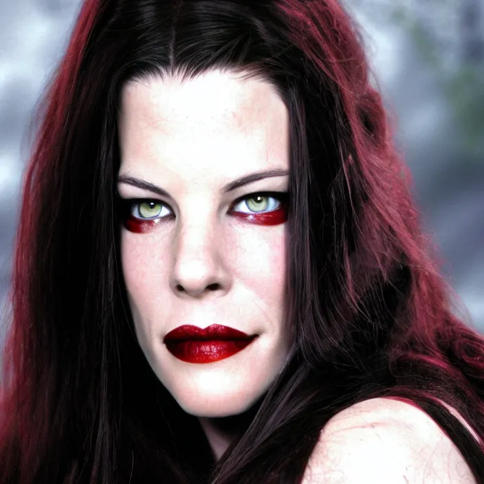 Prompt: full body photograph of liv tyler as a vampire warrior. Extremely detailed. 8k