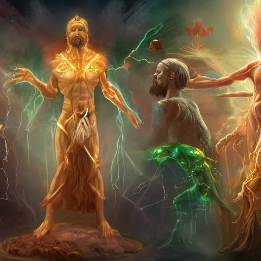 Image similar to god creating the multivers, highly spiritual, trending on artstation