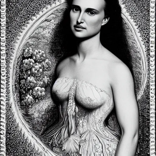 Image similar to portrait of natalie portman by ernst haeckel