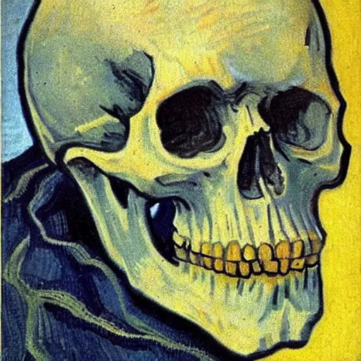 Image similar to Skull of a Skeleton by vincent van gogh