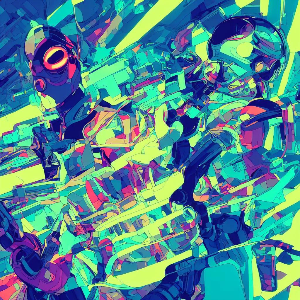 Prompt: a profile picture of a person in a futuristic uniform by roxie vizcarra and frank stockton and tomer hanuka, bright colors, visceral, psychedelic, global illumination, masterpiece, 8 5 mm film
