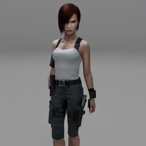 Prompt: resident evil, 3d character model, white background, 3d render