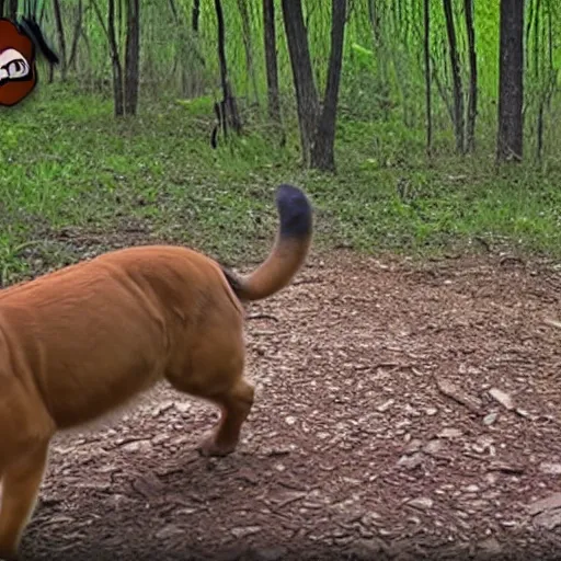 Image similar to trail cam footage of Cleveland Brown hunting his food, 4k