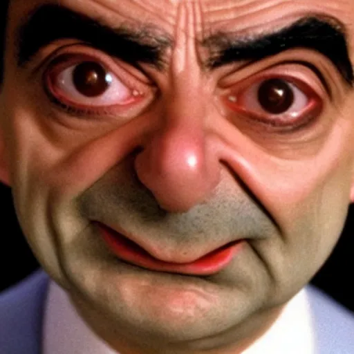 Prompt: mr bean as a serial killer