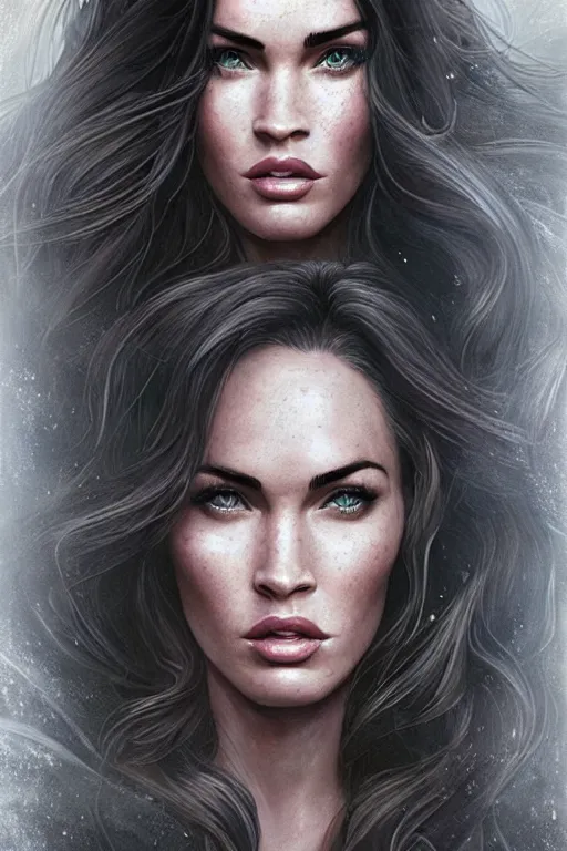 Image similar to Majestic and regal portrait of Megan Fox female The Flash, DC universe, Perfect face, beautiful, intricate, epic, elegant, menacing, fantasy, highly detailed, digital painting, hard focus, beautiful volumetric lighting, epic light, ultra detailed, by Leesha Hannigan, Ross Tran, Thierry Doizon, Kai Carpenter, Ignacio Fernández Ríos