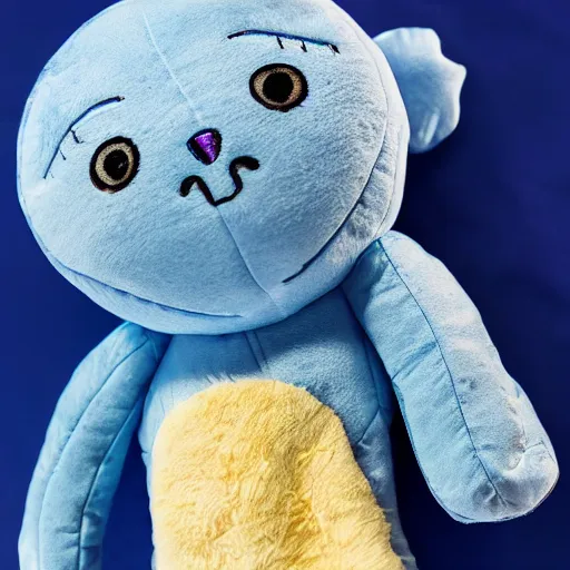 Image similar to blue'snappy gifts'plush doll on the moon, gifts, high detail, soft lighting, 8 k