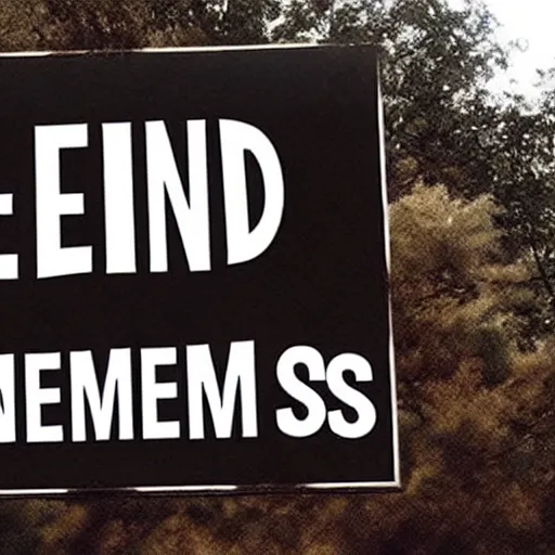 Image similar to 'END TIMES' sign that reads: E N D T I M E S