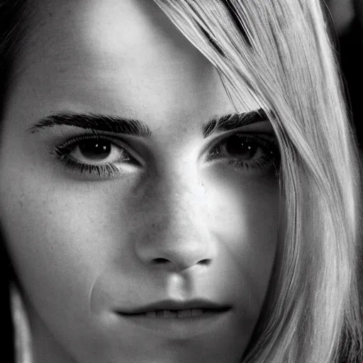 Image similar to emma watson, chrome, reflect, texture, photograph