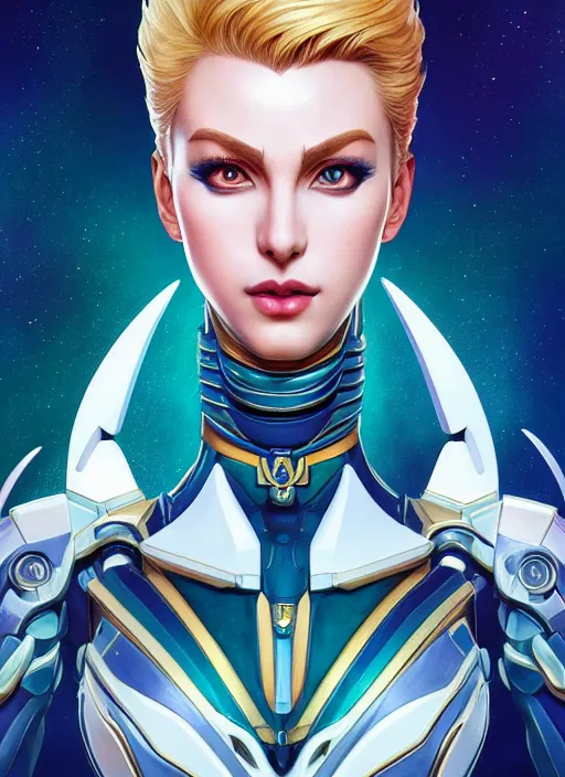 Image similar to symmetry!! portrait of sailor uranus! alien in the style of horizon zero dawn, machine face, intricate, elegant, highly detailed, digital painting, artstation, concept art, smooth, sharp focus, illustration, art by artgerm and ross tran and greg rutkowski and alphonse mucha, 8 k