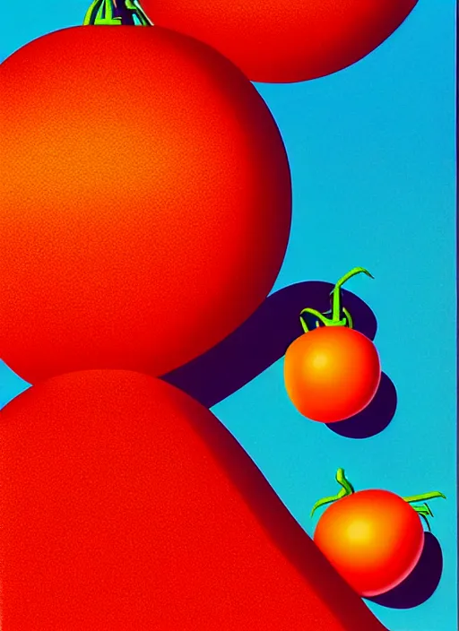 Prompt: tomate by shusei nagaoka, kaws, david rudnick, airbrush on canvas, pastell colours, cell shaded, 8 k