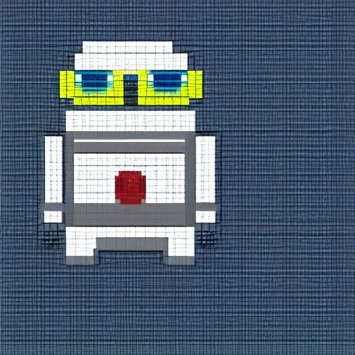 Prompt: evil robot minion, pixel art, 3 2 - bit, hd pixel art, highly detailed