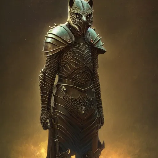 Image similar to daedric armor, realistic anthropomorphic shiba inu, daedric armor, stuning 3 d render, masterpiece, glowing aura, by donato giancola and greg rutkowski and wayne barlow and zdzisław beksinski, realistic face