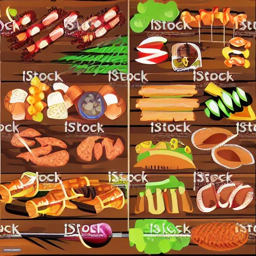 Prompt: barbeque vector art hyper realistic