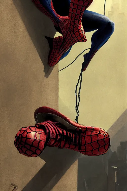 Prompt: spiderman sneakers, decorative ornaments, by carl spitzweg, ismail inceoglu, vdragan bibin, hans thoma, greg rutkowski, alexandros pyromallis, perfect face, sharply focused, sharply detailed, centered, rule of thirds, realistic shading