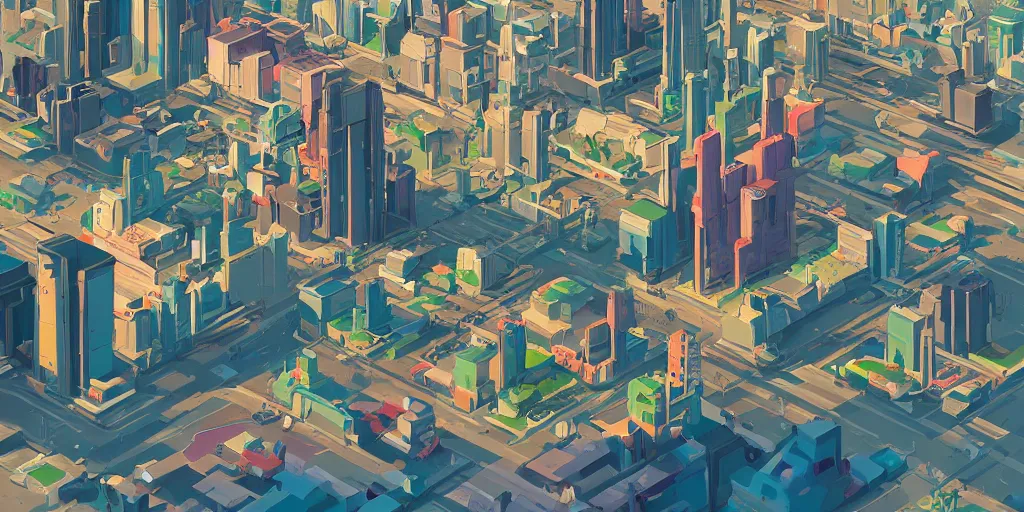 Prompt: landscape city by james gilleard