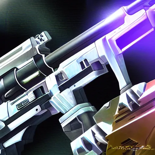 Prompt: a realistic looking photon rifle from Phantasy Star Online, high detail, high contrast