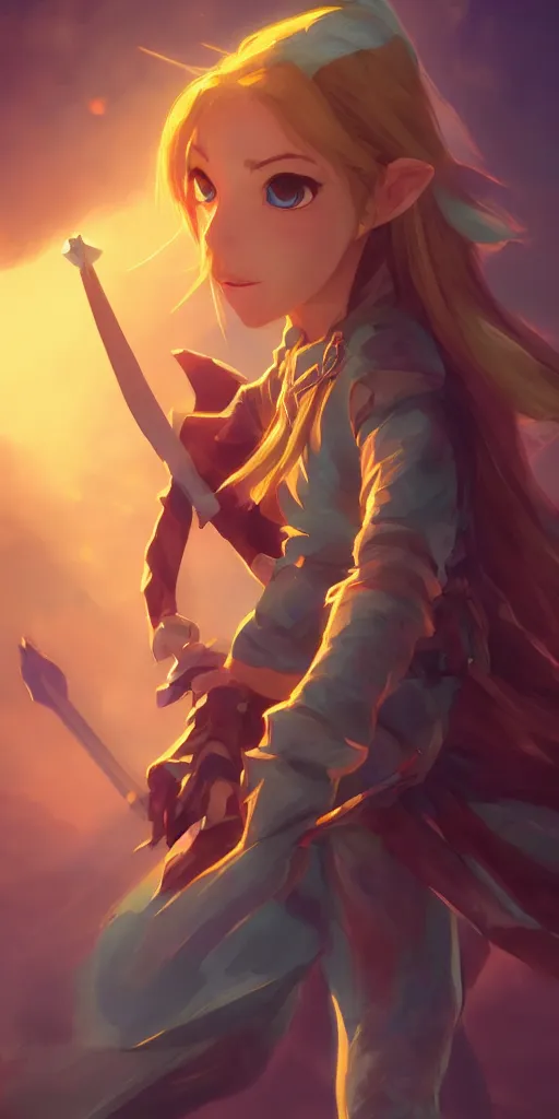 Image similar to Mallon from Zelda Ocarina of Time, beautiful,by Makoto Shinkai and Wojtek Fus, by studio trigger, rossdraws, dramatic lighting, reflective light