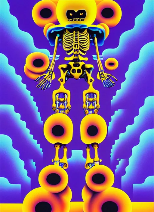 Image similar to skeleton mecha by shusei nagaoka, kaws, david rudnick, airbrush on canvas, pastell colours, cell shaded, 8 k