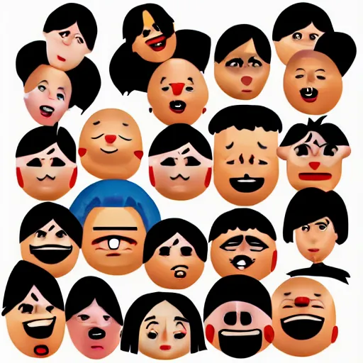 Prompt: uncanny emoji sussy unhappy emoji sus sussy emoji uncanny creepy erie emoji emoji