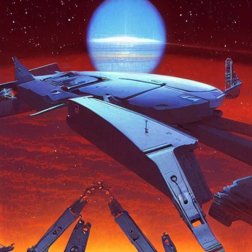 Image similar to science - fiction novel cover art by peter elson, syd mead, detailed, cinematic,