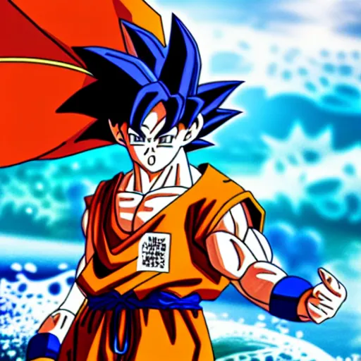 Prompt: goku swimming in the sea, 8 k, hyperealistic