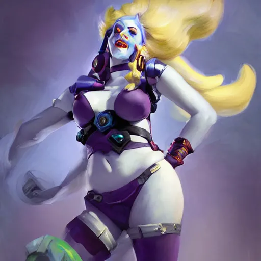 Prompt: greg manchess portrait painting of partially armored blue haired jinx from league of legends as overwatch character, medium shot, asymmetrical, profile picture, organic painting, sunny day, matte painting, bold shapes, hard edges, street art, trending on artstation, by huang guangjian, gil elvgren, ruan jia, greg rutkowski, gaston bussiere