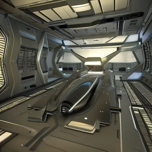 Image similar to spaceship, unreal engine, ultra detailed, photo - realistic, symmetric, octane render