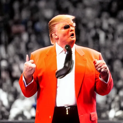 Prompt: jim cornette yelling at Donald Trump