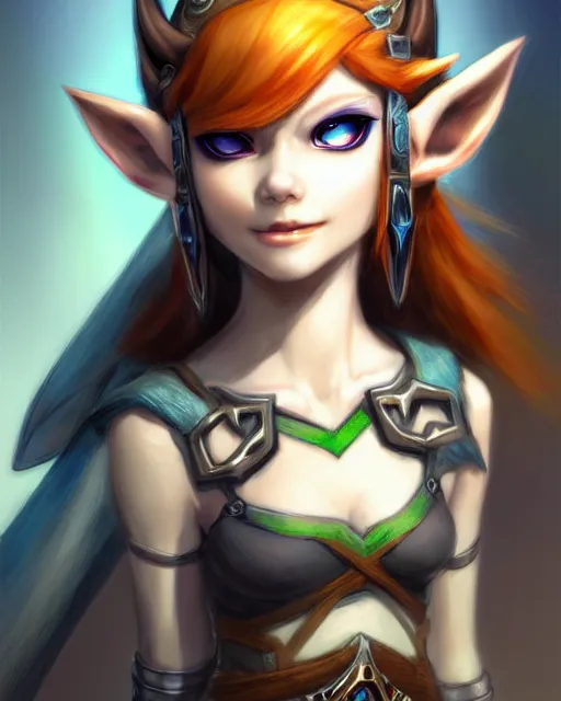 Image similar to character concept art of midna twilight princess and link | | cute - fine - face, pretty face, realistic shaded perfect face, fine details by stanley artgerm lau, wlop, rossdraws, james jean, andrei riabovitchev, marc simonetti, and sakimichan, tranding on artstation