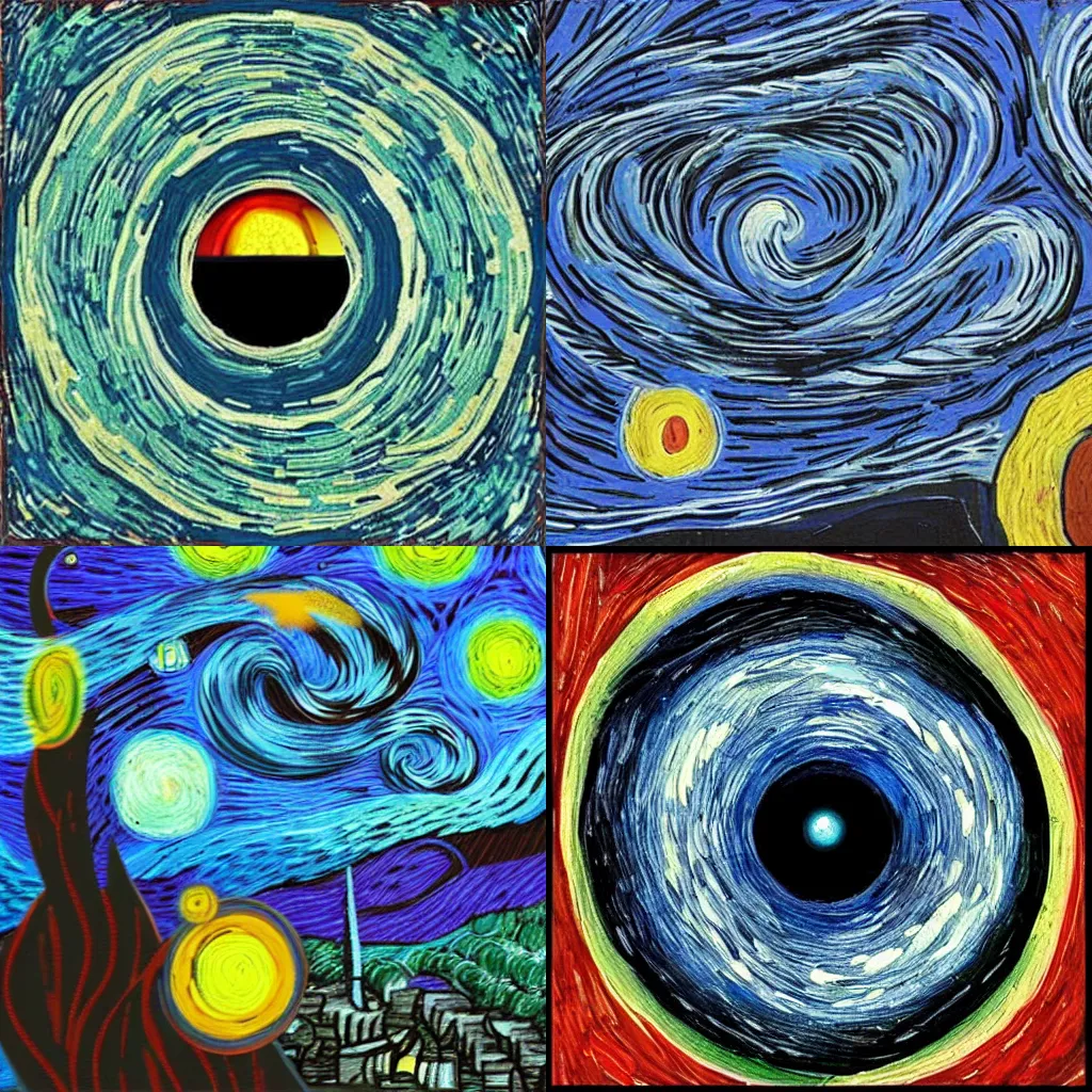 Prompt: black hole in the style of vincent van gogh