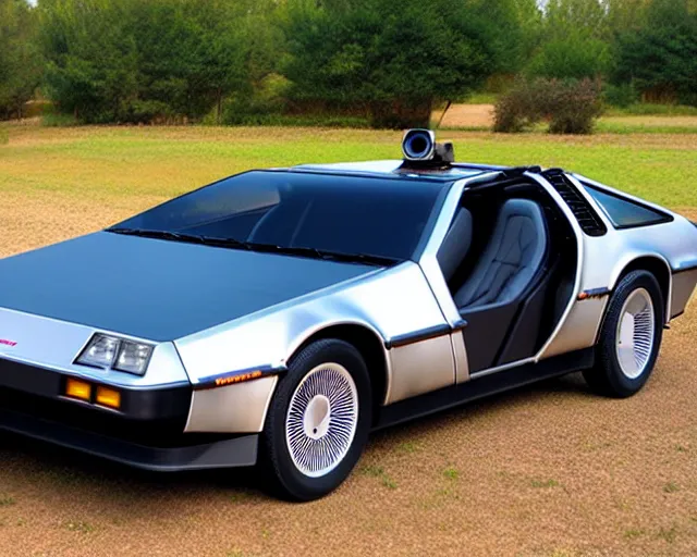 Image similar to new prototype delorean, dslr