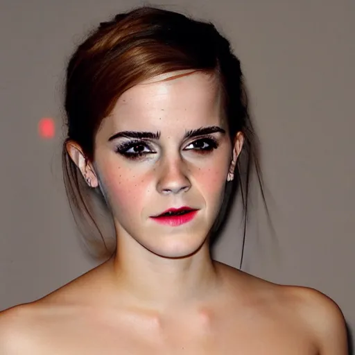 Image similar to emma watson Heavy Contour makeup look eye shadow smokey eyes fashion model face by artgem