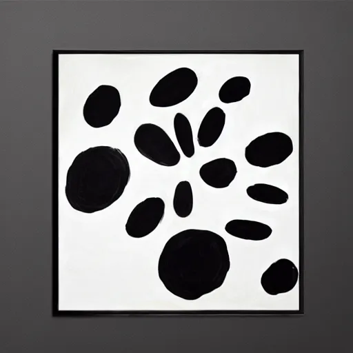 Image similar to award-winning large black and white one-line abstract flowers art painting