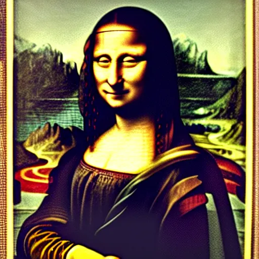 Prompt: Marcel Duchamp as the Mona Lisa, Leonardo Da Vinci, Courtesy of Louvre, Dada