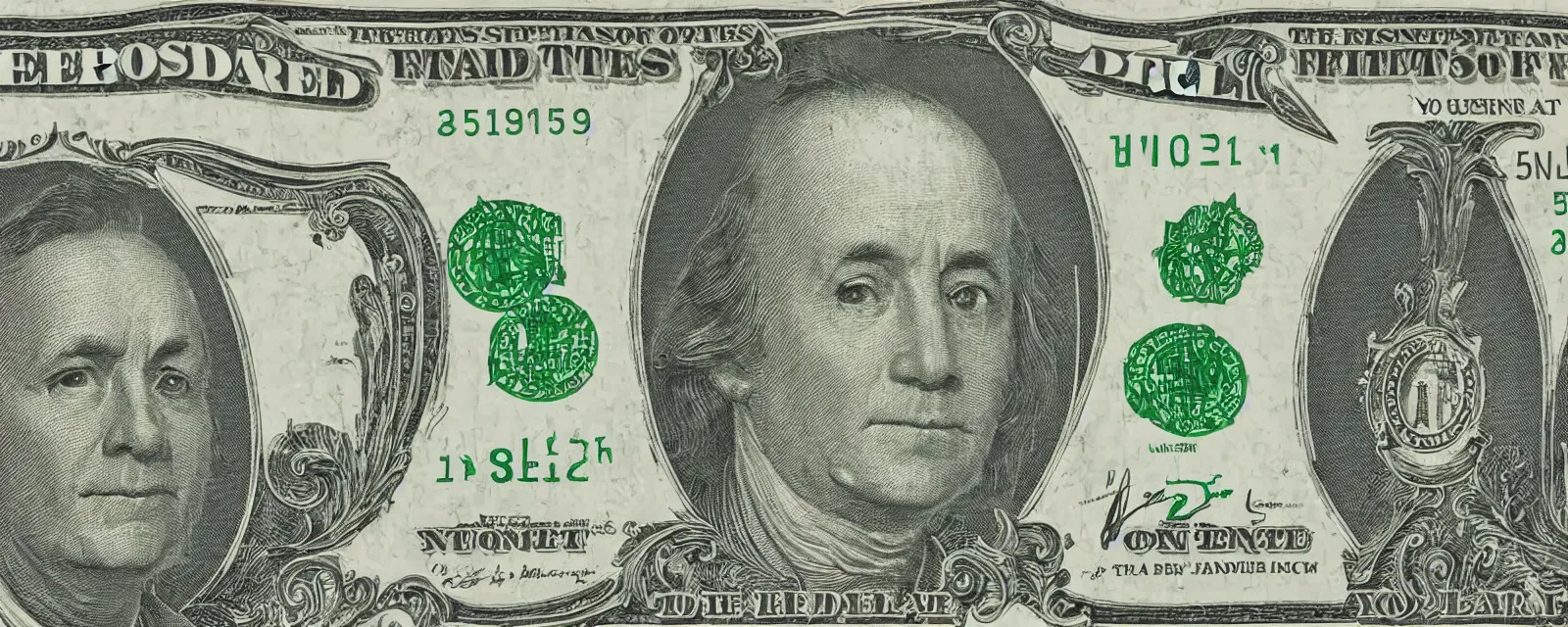 Prompt: A U.S. one dollar bill with Mickey Mouses face on it