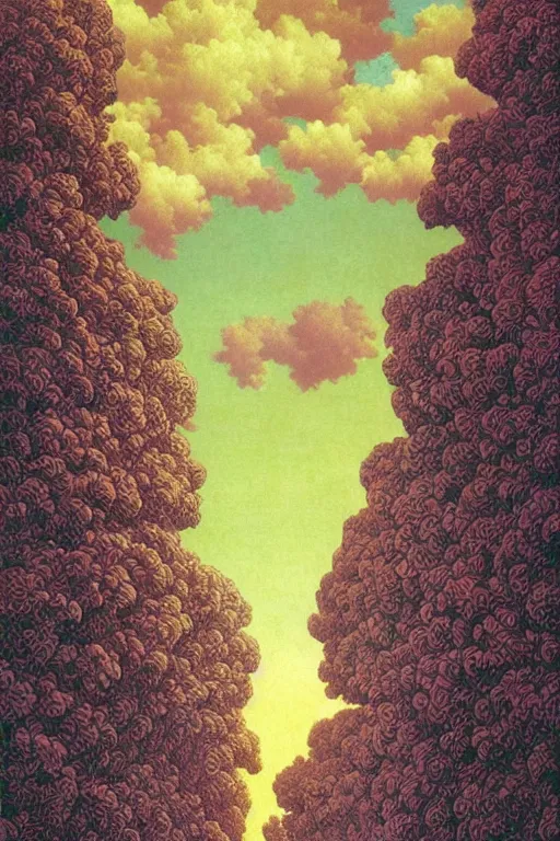 Prompt: colorful!!! heaven paradise by rene magritte, by laurie greasley and bouguereau, ( ( etching by gustave dore ) ), cloudscape, ultraclear intricate, sharp focus, highly detailed digital painting illustration, concept art, masterpiece